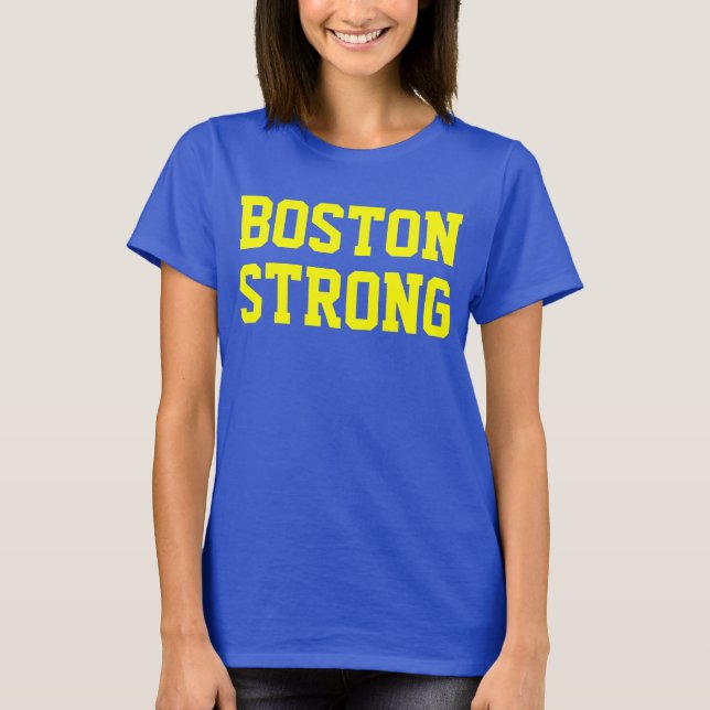 Camiseta Amarelo azul forte de Boston (Frente)