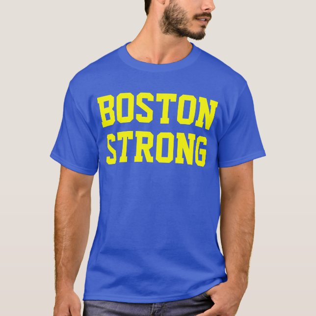 Camiseta Amarelo azul forte de Boston (Frente)