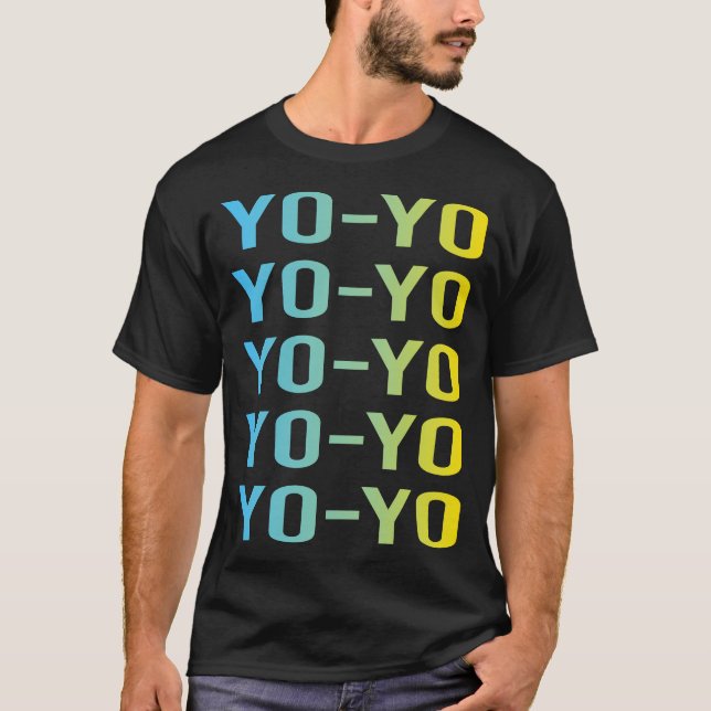 Camiseta Amarelo Azul Yo Yo Yo-Yo Yo Yo Yo Yo Yo (Frente)