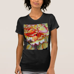 Camiseta Amarelo Begflower watercolor art original