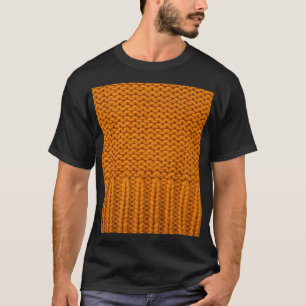 Camiseta Amarelo brilhante: textura tricotada à mão.