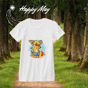 Camiseta Amarelo Chihuahua, Engraçado Cachorro Branco