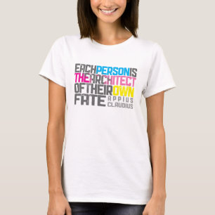 Camiseta Amarelo ciano magenta das citações tipográficas
