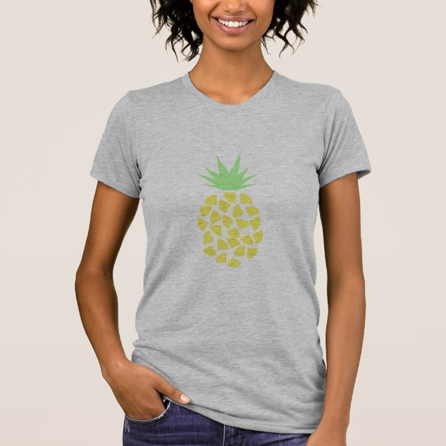 Camiseta Amarelo-Cinto-Verde limão-Tropical Ananás  (Frente)