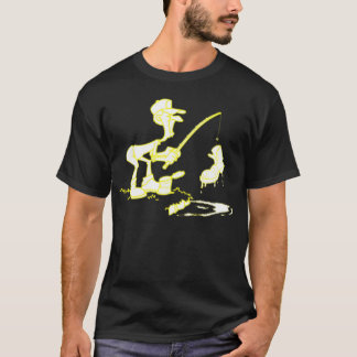 Camiseta Amarelo da bota da pesca