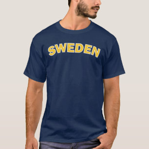 Camiseta Amarelo da suecia no t-shirt azul