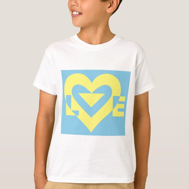 Camiseta Amarelo de Amor em Azul (Frente)
