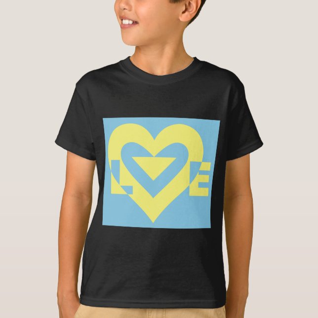 Camiseta Amarelo de Amor em Azul (Frente)