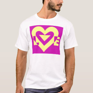 Camiseta Amarelo de amor em roxo