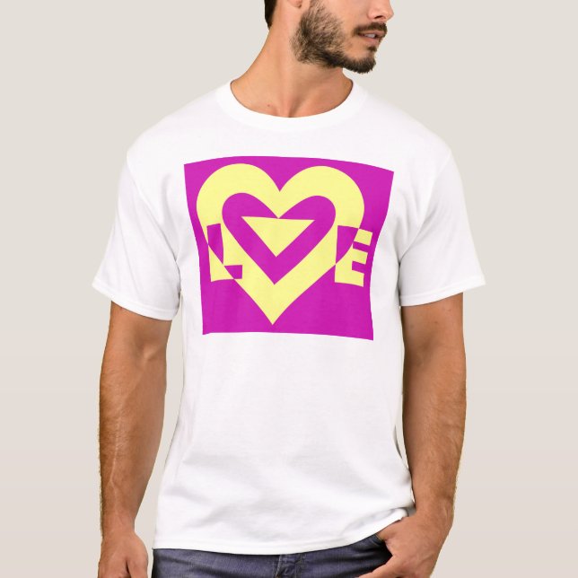 Camiseta Amarelo de amor em roxo (Frente)