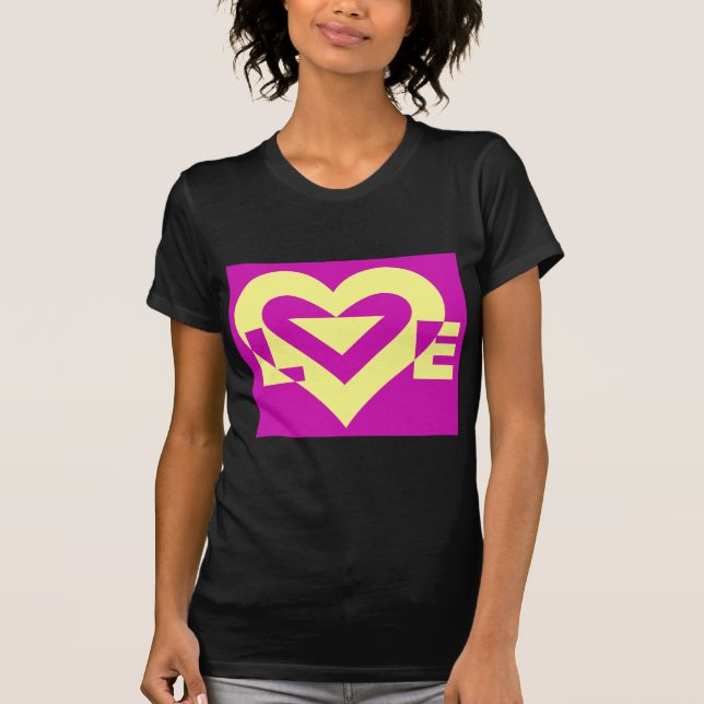 Camiseta Amarelo de amor em roxo (Frente)