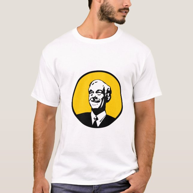 Camiseta Amarelo do círculo de Ron Paul (Frente)