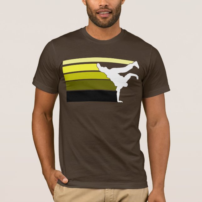 Camiseta Amarelo do inclinação de BBOY branco (Frente)