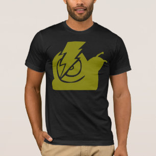 Camiseta Amarelo do logotipo dos caracóis do relâmpago