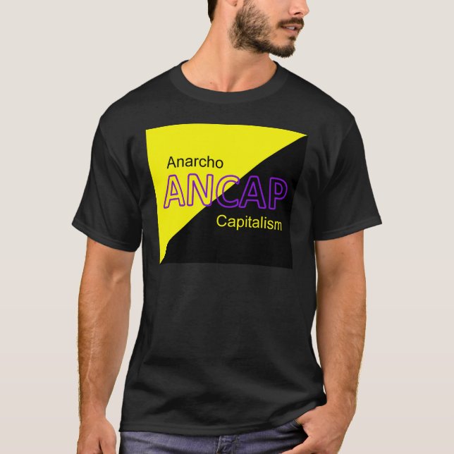 Camiseta Amarelo e bandeira negra de ANCAP (Frente)
