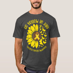 Camiseta Amarelo em julho Sensibilização do Cancer Sarcoma