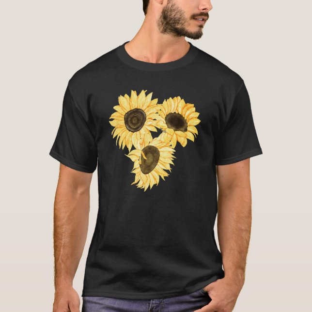 Camiseta Amarelo Floral de Girassol Positividade 1 (Frente)