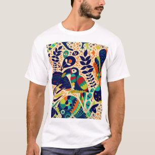 Camiseta Amarelo Floral: Papel de parede tropical brilhante
