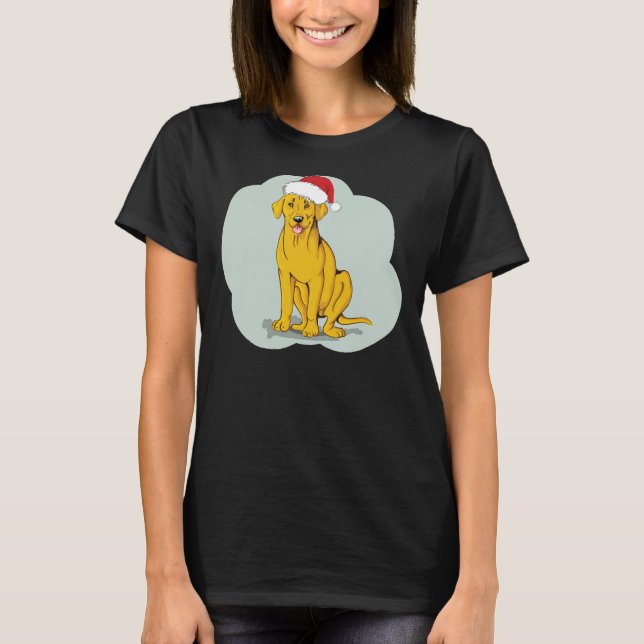 Camiseta Amarelo Labrador Retriever Natal E Mug (Frente)
