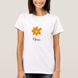 Camiseta Amarelo laranja Margarida resumo adicionar nome te