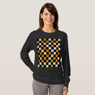 Camiseta Amarelo Preto e Branco Xadrez
