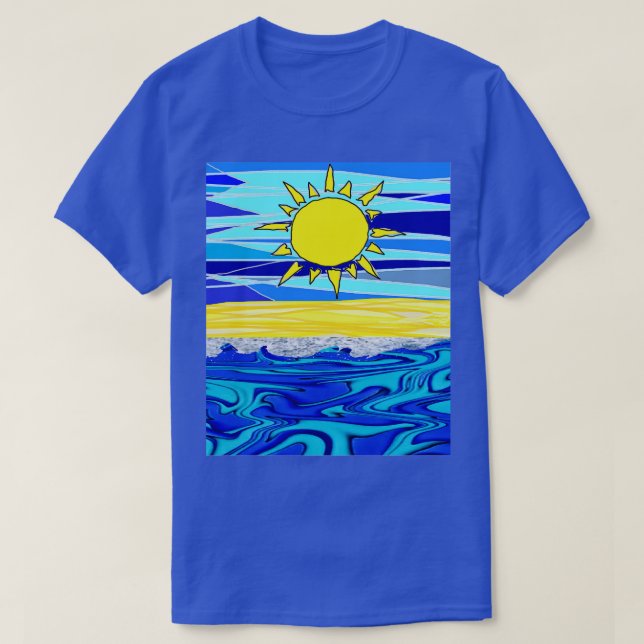 Camiseta Amarelo-Sol Mar Azul (Frente do Design)