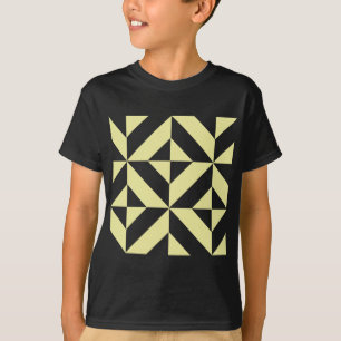 Camiseta Amarelo Suave Arte Deco Geométrica