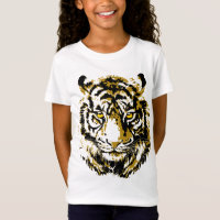 Amarelo-Tigre - Camisa-T Colorida Face-Tigre
