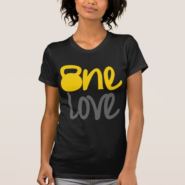 Camiseta Amarelo "um amor" Kettlebell (Frente)