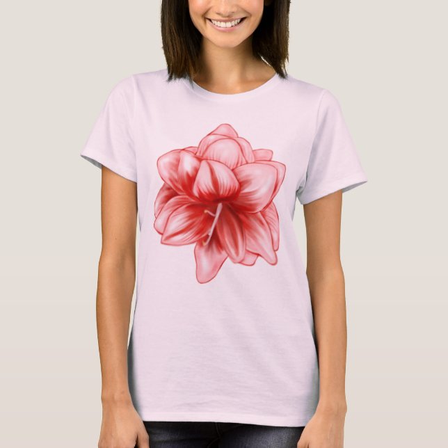 Camiseta Amarilis branco e rosa ilustrados (Frente)