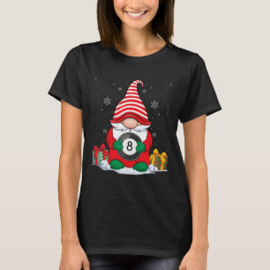 Camiseta Amas de Casa de Bilhar Natal Gnomo Fofo Amo Bilhar