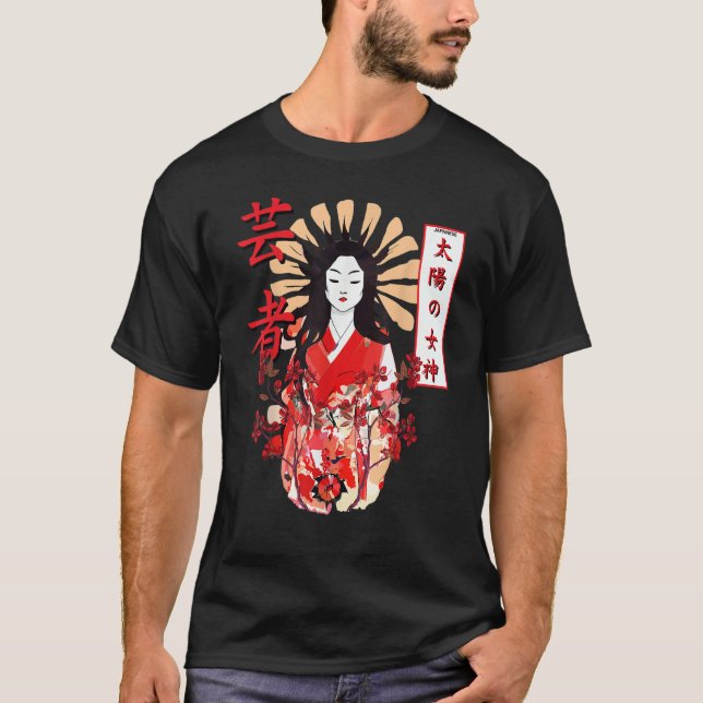 Camiseta Amaterasu Omikami Cherry Blossom Sun Goddess (Frente)