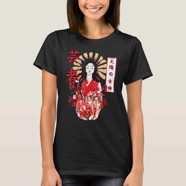Camiseta Amaterasu Omikami Cherry Blossom Sun Goddess (Frente)