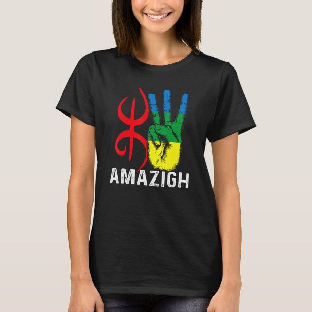 Camiseta amazigh hand e yaz simbole com tifinagh (Frente)
