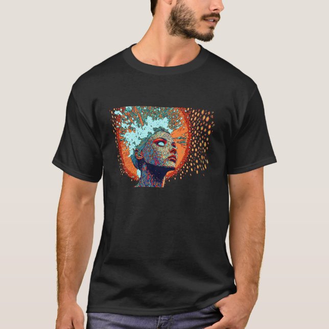 Camiseta Amazing Abstract Pop Cyberpunk Girl Portrait (Frente)