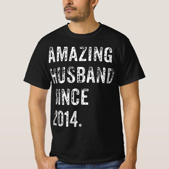 Camiseta Amazing Husband Since 2014 8 Years Wedding Anniver (Frente)