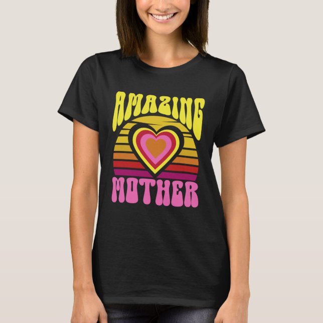 Camiseta Amazing Mother Cute Sunset Hearts Mother s Day Ret (Frente)