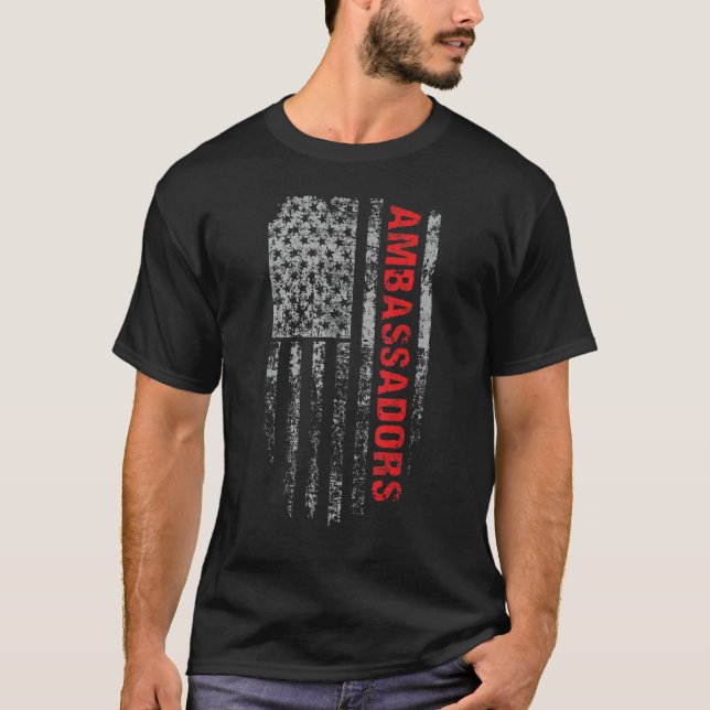 Camiseta Ambassadors USA Flag Profession Ambassadors Job Ti (Frente)