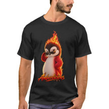 Amberlicious Fire Penguin Sunglasses Funny Cute T-