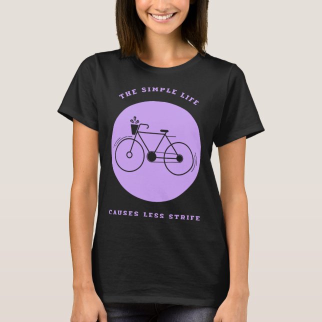Camiseta Ambiental de bicicleta de vida simples (Frente)