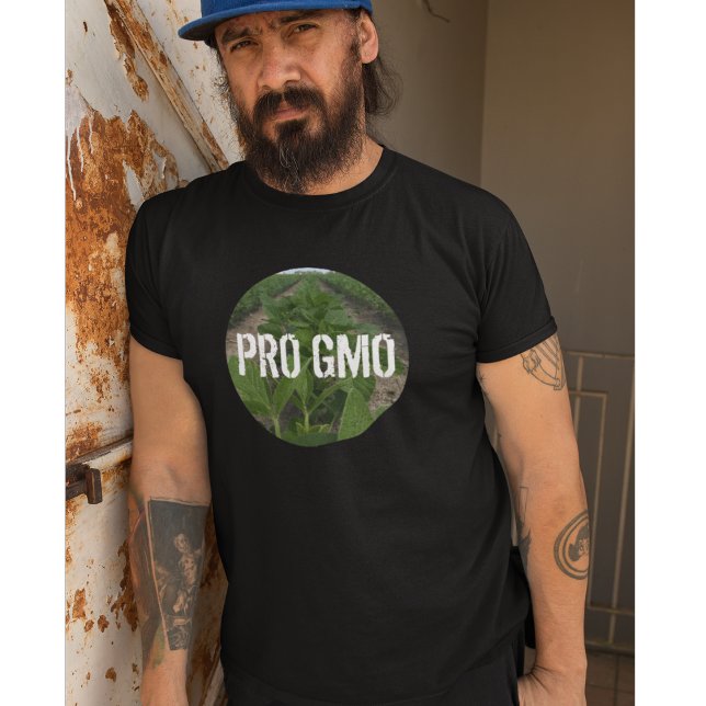 Camiseta Ambiente agrícola científico pró-OGM (Criador carregado)