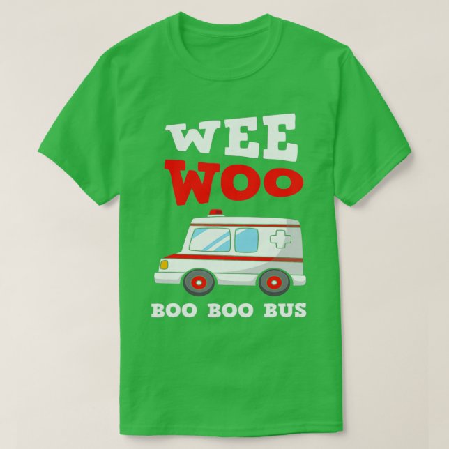 Camiseta Ambulance Driver First Aid Weo Boo Bus Funny P (Frente do Design)
