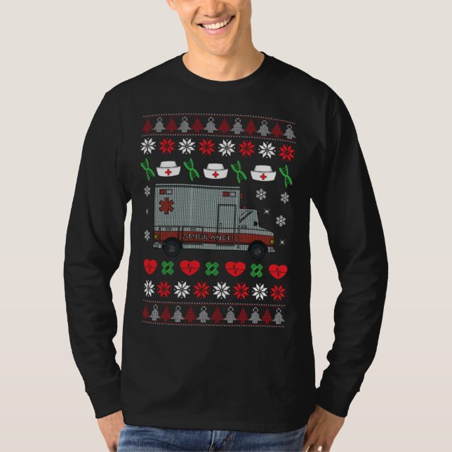 Camiseta Ambulance Paramedic Holiday  Hospital Van Ugly Chr (Frente)