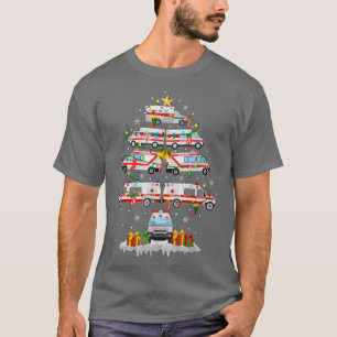 Camiseta Ambulância Árvore de Natal AMR Engraçado EMS EMT P