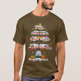 Camiseta Ambulância Árvore de Natal AMR Engraçado EMS EMT P