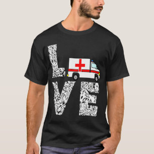 Camiseta ambulância do serviço de emergência ambulância