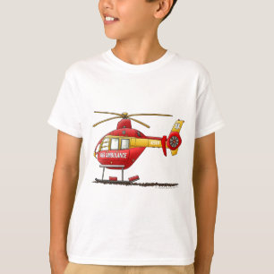 Camiseta Ambulância médica do helicóptero do salvamento