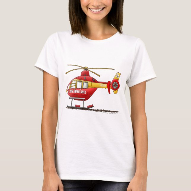 Camiseta Ambulância médica do helicóptero do salvamento do (Frente)