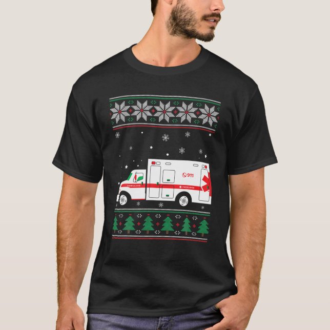 Camiseta Ambulante Driver de Natal Feio EMS paramédico EMT (Frente)