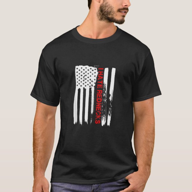 Camiseta Ame A América Eu Odeio Os Rednecs Engraçados Bande (Frente)